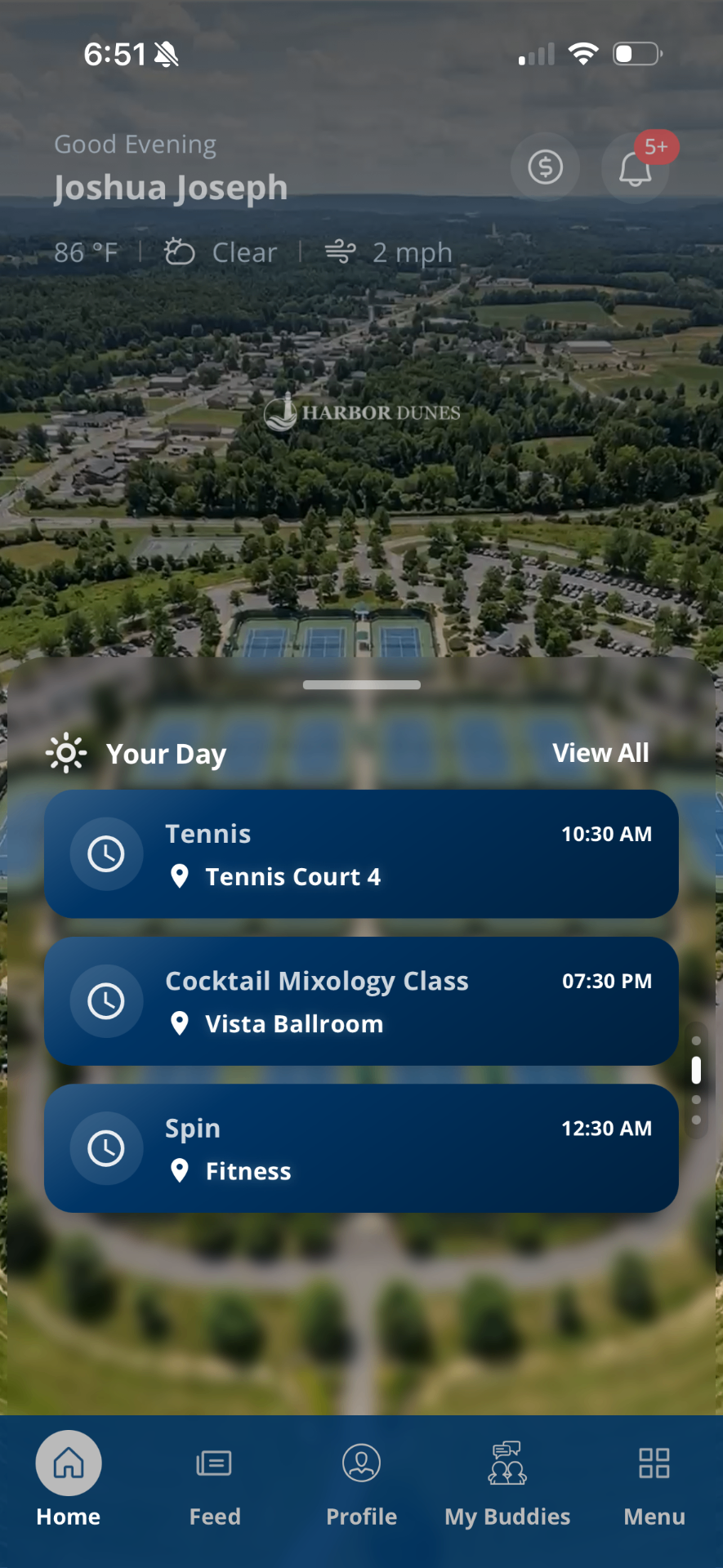 Your Day home screen showing upcoming reservations