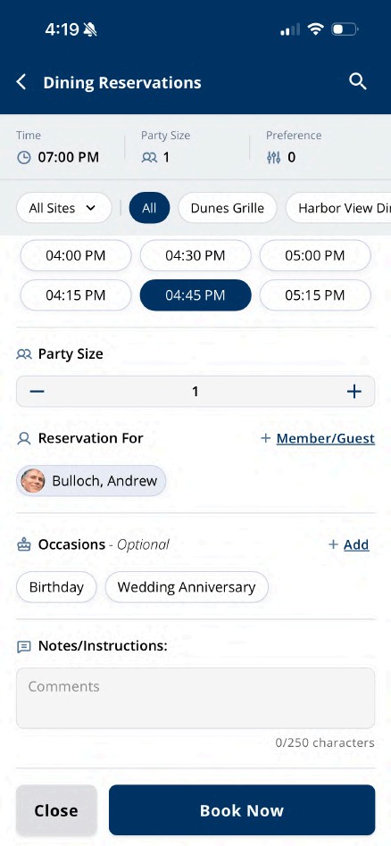 Inline Reservation