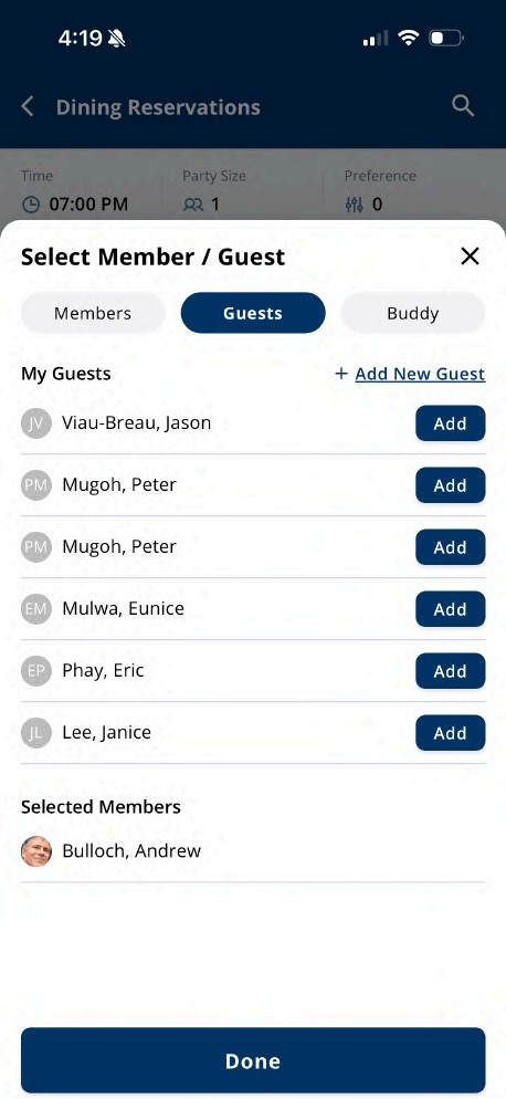 Members, Guests & Buddies